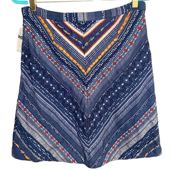 Anthropologie Maeve embroidered short skirt NWT gorgeous boho style, size 12 - Picture 3 of 9